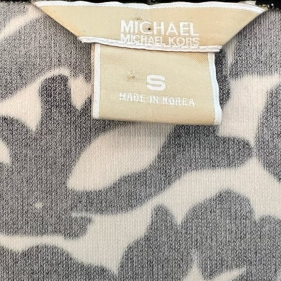 Michael‎ by Michael Kors Women’s S Black Ivory Floral Sleeveless Top Draped Wrap - Picture 9 of 9